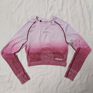 Gymshark Pink Ombre Long Sleeve Crop Top